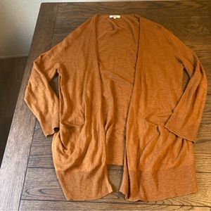 Madewell burnt orange long cardigan size medium